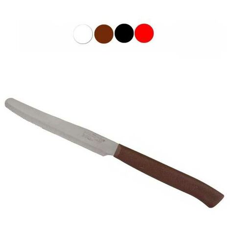 Couteau de table lisse marron, 11 cm, lot de 6 Marietti