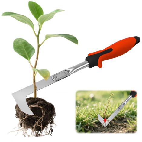 Couteau Désherbeur Manuel en Acier Inoxydable, Outil de Désherbage à Main Durable en Acier au Manganèse,Grattoir de Jardin Poignée Ergonomique pour Joints,Mousse & Mauvaises Herbes