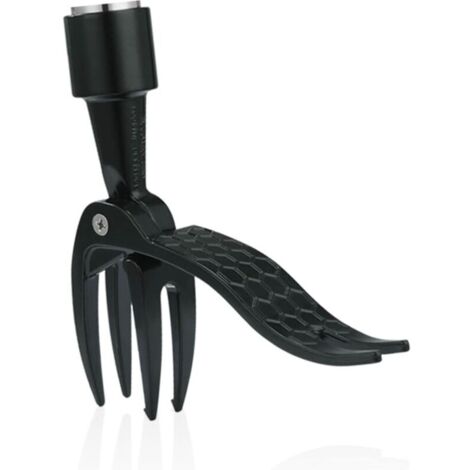 Couteau désherbeur sur pied avec 4 griffes en acier, tête simple noire. Outils de jardinage sur pied. Outils de jardinage