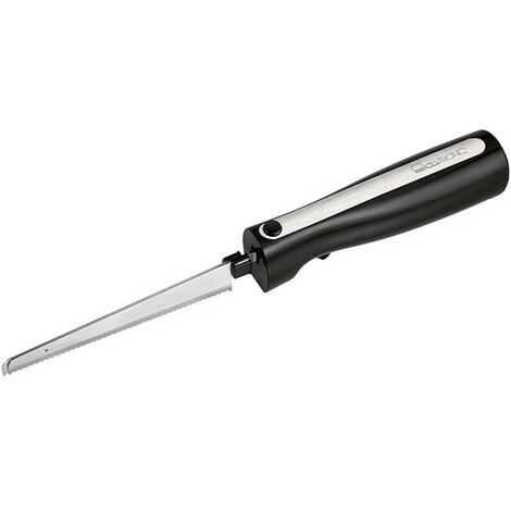 Couteau électrique 120 W – Lame dentelée en acier inoxydable – Fonctionnement silencieux – Découpe précise tous aliments – Clatronic
