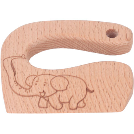 Couteau en Bois pour Enfants - Hachoir Fruits Légumes Pain - Jouet de Cuisine Éléphant Sécuritaire