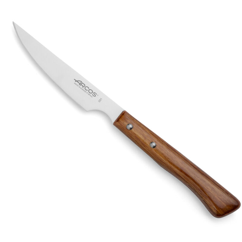 Couteau fixe Loincloth Arcos de la Table 373200 monobloc d'une pièce d'acier inoxydable 18/10 avec contrôle de bois comprimé et lame de 11 cm en Couteau fixe Loincloth Arcos de la Table 373200 monobloc d'une pièce d'acier inoxydable 18/10 avec contrôle de bois comprimé et lame de 11 cm en