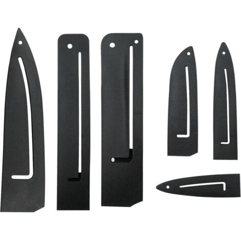 Couteau Gaine Protection Protège Lame - Universelle Couteaux Housse Case Accessoire Plastique Cover Garde 6 Tailles Différentes Placé Tiroirs Pouces pour Cuisine étui, Noir, 6 Pièces