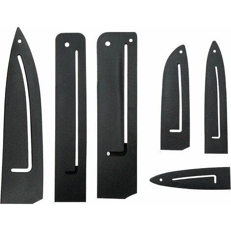 Couteau Gaine Protection Protège Lame - Universelle Couteaux Housse Case Accessoire Plastique Cover Garde 6 Tailles Différentes Placé Tiroirs Pouces pour Cuisine étui, Noir, 6 Pièces——VEBTles