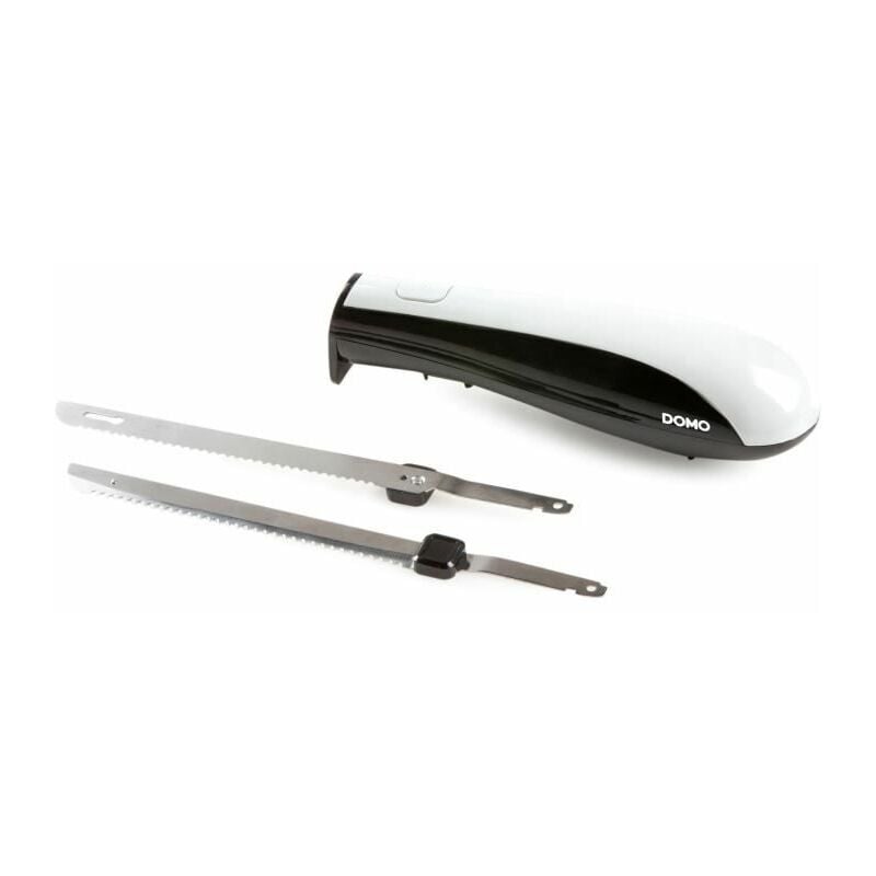 Couteau électrique DOMO - Lames dentelées en acier inoxydable - 590 gr - 150W - Noir / Blanc