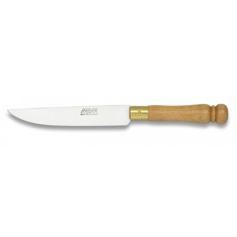 Couteau MAM Cook, lame en acier inoxydable 12,6 cm, embout en laiton, Mango Bois, 17415