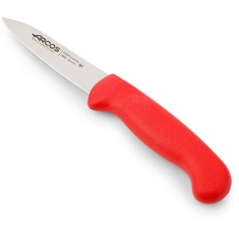 Couteau Mondador Arcos Couleur - Prof 290022 acier inoxydable Nitrum et mango lame ergonomique en polypropylène rouge et lame de 8 cm, vitrine.