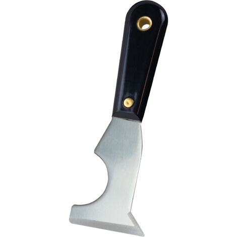 Couteau multi-usages – Manche nylon résistant – Lame en acier trempé avec soie traversante – Outil robuste pour décaper, gratter, ouvrir et agrandir les fissures, idéal pour travaux de rénovation