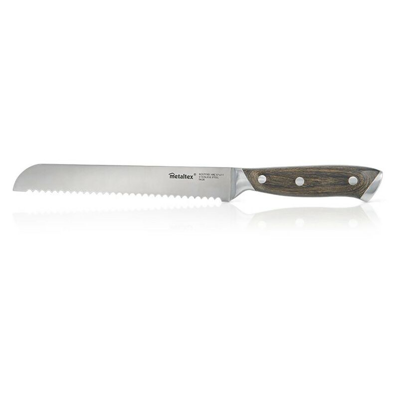 Couteau à Pain heritage de Metaltex avec Manche en Bois et Lame Intégrale de 20 cm