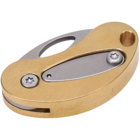 Couteau Pliant Miniature en Laiton et Acier Inoxydable, Outil d'Ouverture Portable pour Colis, Randonnée et Camping