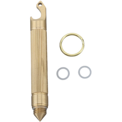 Couteau Pliant Multifonction avec Ouvre-Bouteille et Porte-Clés en Laiton, Outil Portable en Acier Inoxydable Mini