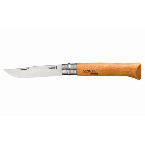Couteau Opinel N°12 – Lame en acier au carbone 12 cm – Manche en hêtre verni – Système de sécurité Virobloc – Pour activités de plein air