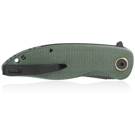 Couteau pliant Petrified Fish Simum PF-P06 GRMDW en micarta vert
