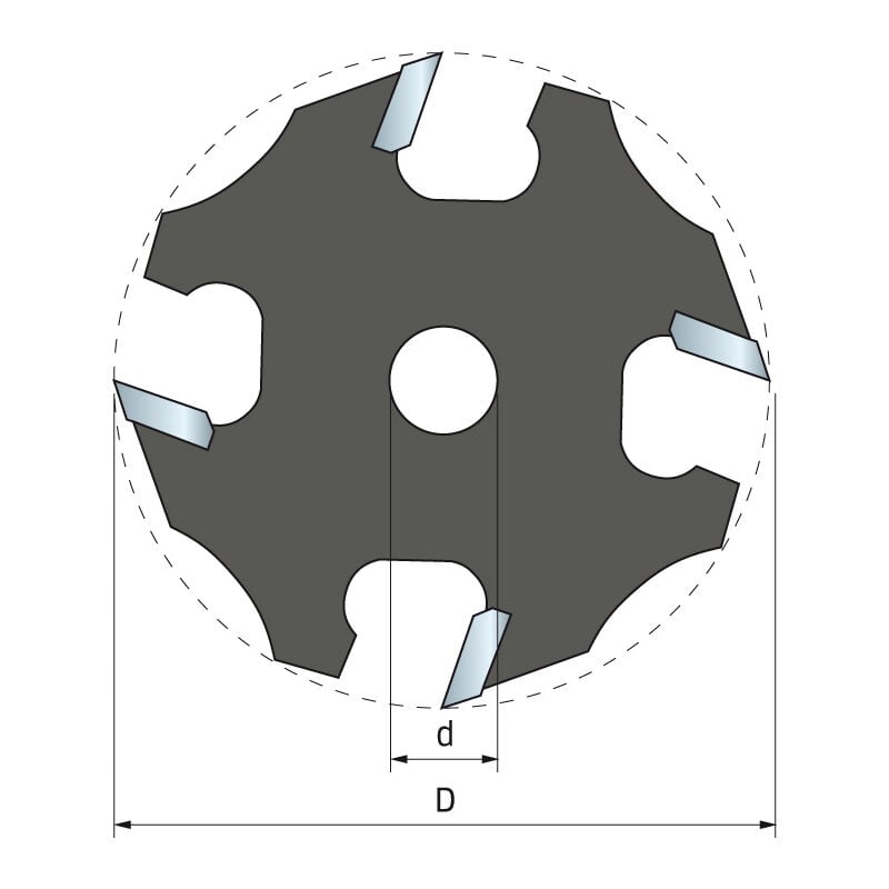 Couteau à rainurer Freud 50,8 H5 AL8 Z4 - F03FR02038 -58-11608P