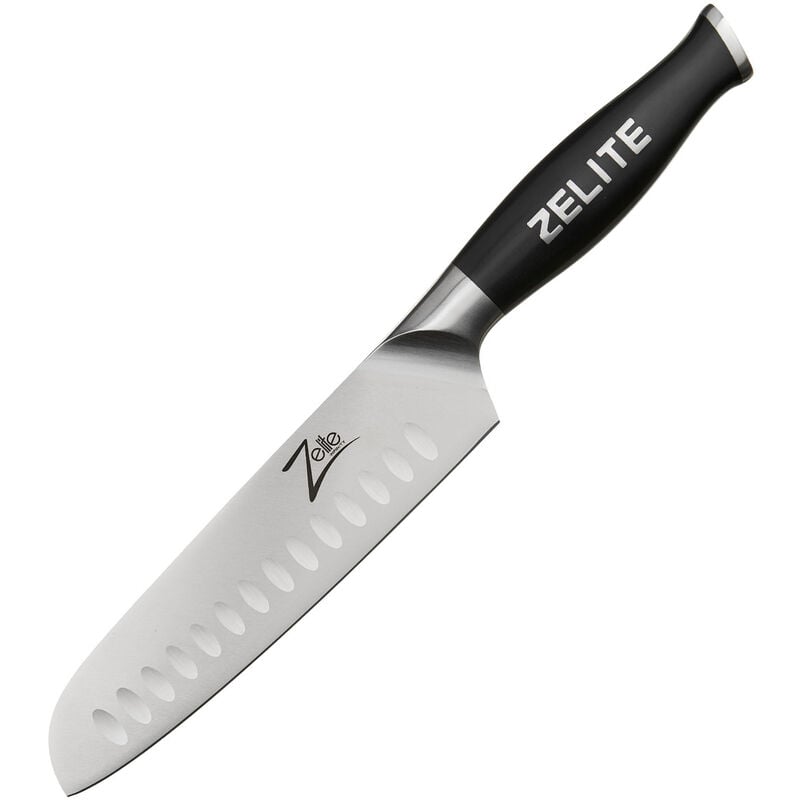 Zelite Couteau Cuisine, Couteau Santoku en Acier Inoxydable Allemand, Kit Couteau Cuisine Professionnelle de 17,8 cm, Couteau de Chef Aiguisé,