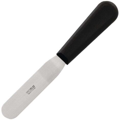 Couteau Spatule Professionnel Coudé Noir 100 mm - Hygiplas
