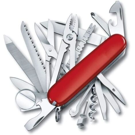 Couteau Suisse, Couteau Multifonction 33 en 1 , Léger, Multitool, 33 Fonctions, Lame, Ciseaux, Tire Bouchon rouge