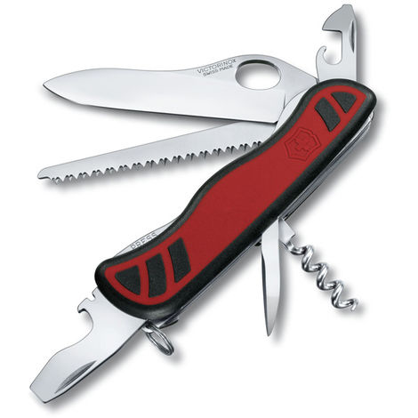 Couteau suisse de poche moyen Victorinox Forester M Grip 0.8361.MC avec 10 fonctions Comprend une scie pour le bois et un système de verrouillage sécurisé.