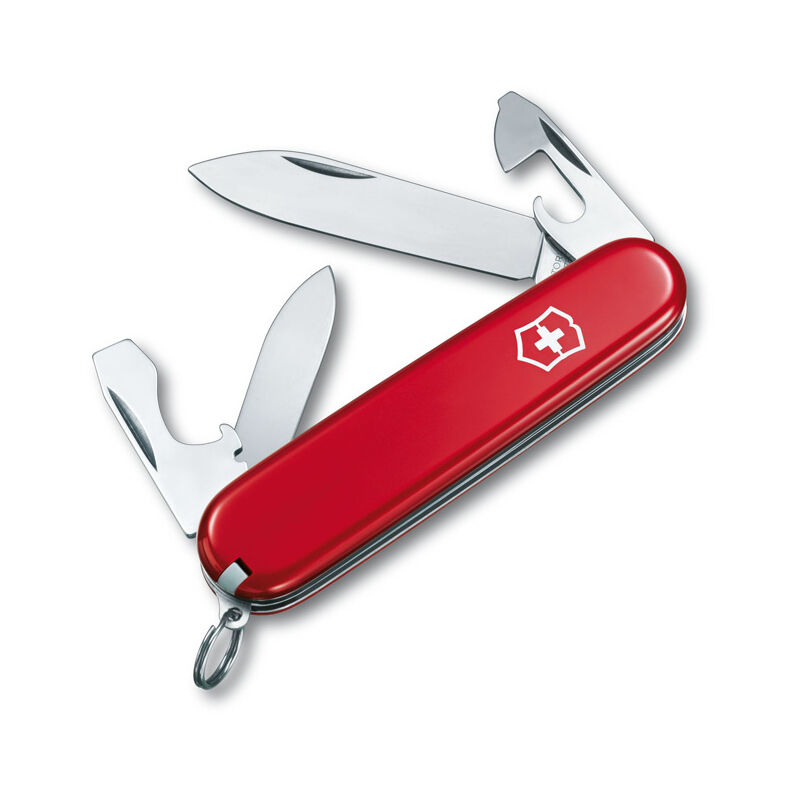 Victorinox - Couteau suisse de poche moyen Recruit Red 0.2503.B1 avec 10 fonctions Comprend un ouvre-boîte avec un petit tournevis sous blister.