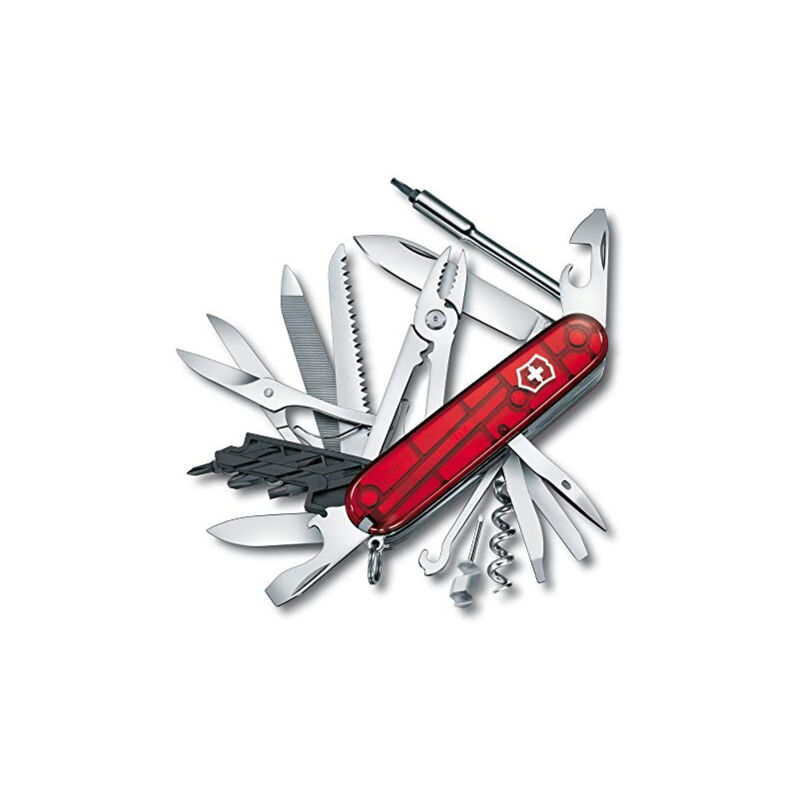 Couteau suisse Victorinox Cybertool l 39 fonctions avec lime et porte-embout 187 grammes rouge translucide 1.7775.T