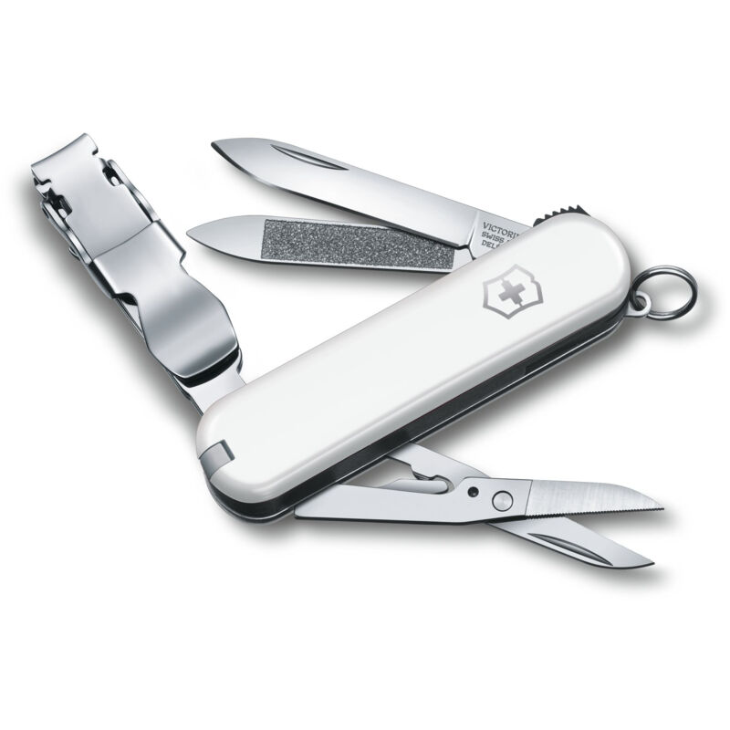 Victorinox - Couteau suisse Nail Clip 580, avec 8 fonctions, avec lime à ongles et nettoyeur d'ongles, format compact, couleur white.