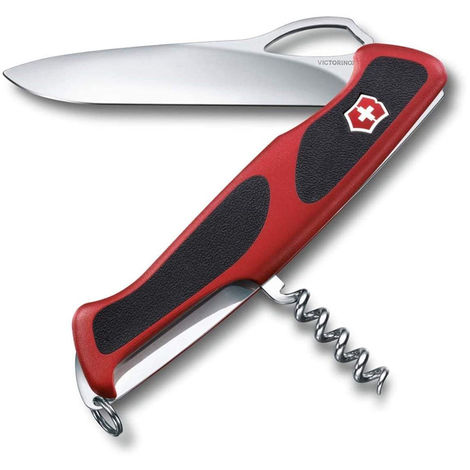 Couteau suisse Victorinox Rangergrip 63 lame verrouillable à ouvrir d'une main 5 fonctions rouge et noir 0.9523.MC