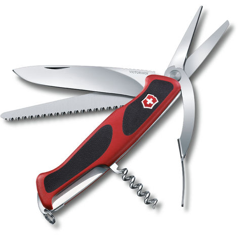 Couteau suisse Victorinox Rangergrip 71 Gardener 0.9713.C avec ciseaux à levier et scie à bois 7 fonctions idéal pour le jardinage.