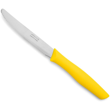 Couteau Table Cranté Couleur Jaune Série Nova 110 mm