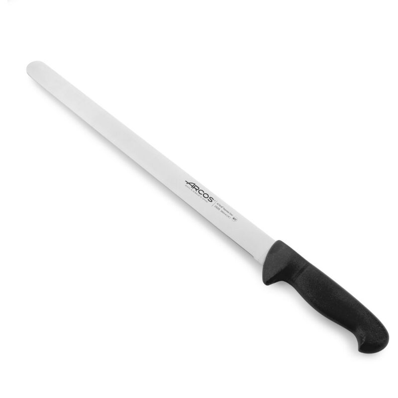 Couteau à viande froide Arcos Couleur - Prof 293525 en acier inoxydable Nitrum et mango polypropylène noir ergonomique avec lame de 35 cm, vitrine.
