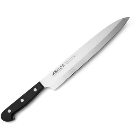 Couteau Yanagiba Arcos Universal 289904 de Nitrum Steel, avec Mango de Polyoxyméthylène et lame de 24 cm dans un étui.