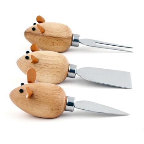 Couteaux à fromage - Set de 3 - Blanc - Compatible lave-vaisselle - Pour adultes - Humoristique