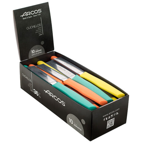 Couteaux D'office Série Nova, Couleurs Assorties, Présentoir 36 Pièces