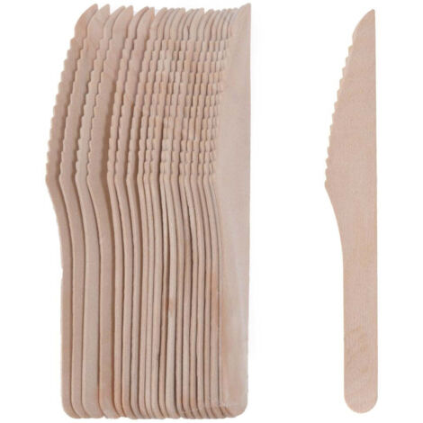 Couteaux en bois jetables, 20 pièces incluses