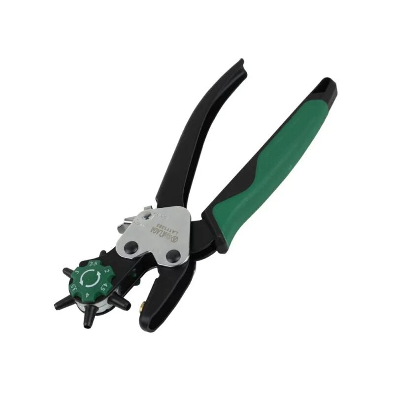 Pince à Oeillets Portable pour Baches, Pince Perforatrice Cuir Rotative, Pince à Perforer 6 trous(2-4.5mm), Outil de Perforation pour Ceintures