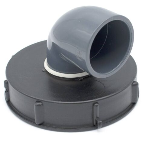 Couvercle 15cm avec coude PVC 90° pour cuve IBC 1000 litres 2'' x 63mm
