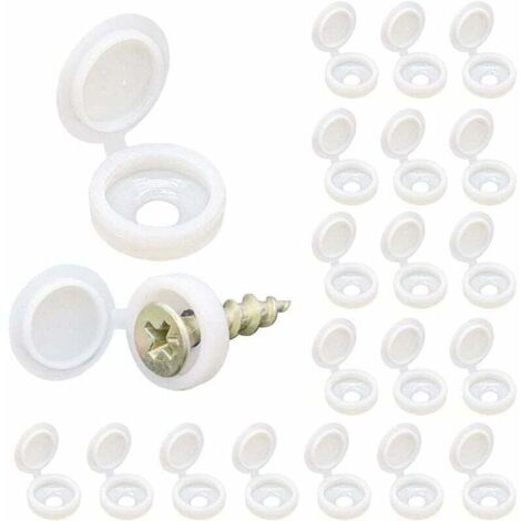 Couvercle à Vis, 100 Bouchons à Vis en Plastique, Couvercle de Protection à Vis pour la Maison, les Meubles, Cache Vis pour les Murs(Blanc)