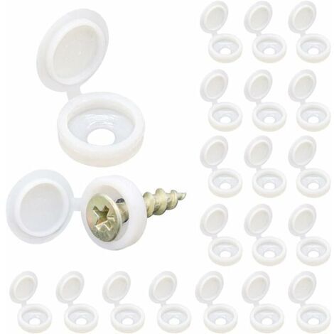 Couvercle à Vis, 100 Bouchons à Vis en Plastique, Couvercle de Protection à Vis pour la Maison, les Meubles, Cache Vis pour les Murs(Blanc)