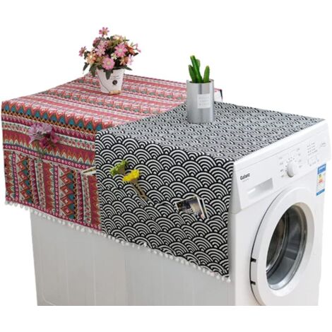 Couvercle Anti-Poussière Machine Laver, 2 Pièces Réfrigérateur Anti Poussière Polyvalent, Housse Protection Pour Réfrigérateur, Pour Lave-Linge Réfrigérateur