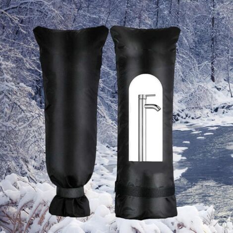 Couvercle antigel pour robinet extérieur en hiver, isolé thermiquement et étanche.