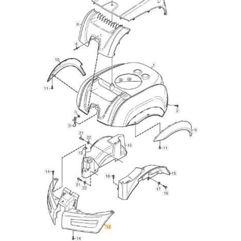 COUVERCLE AVANT ORIGINAL STIGA - 1134-5637-01