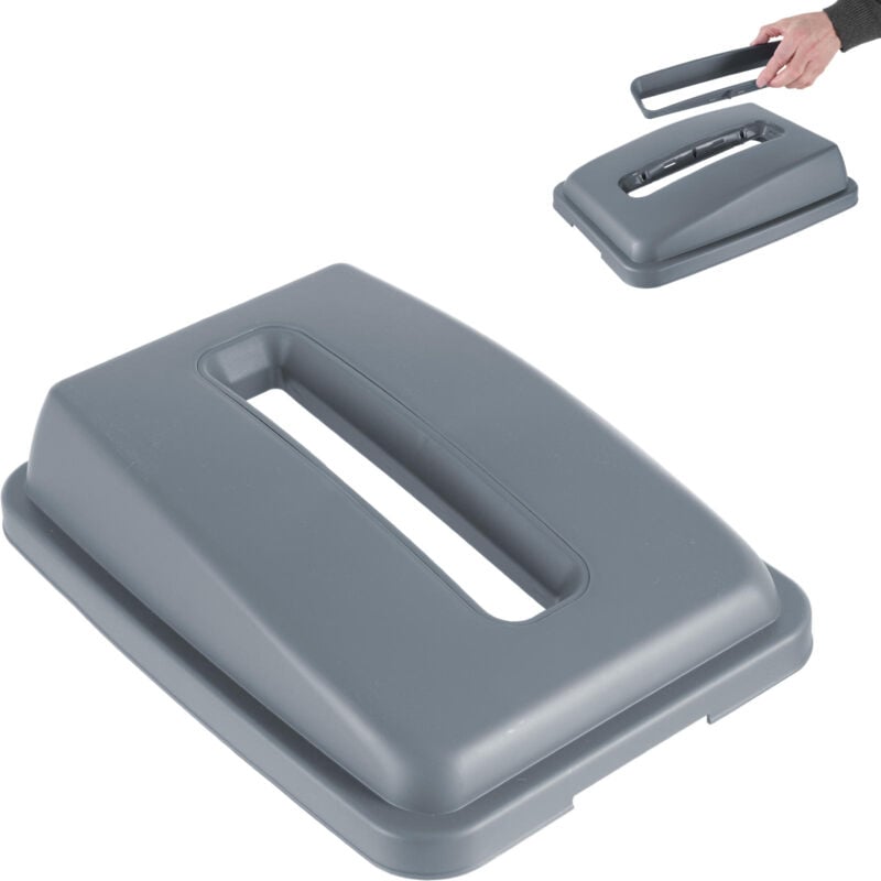 Couvercle avec ouverture rectangulaire pour le panier d'un bidon de 60L