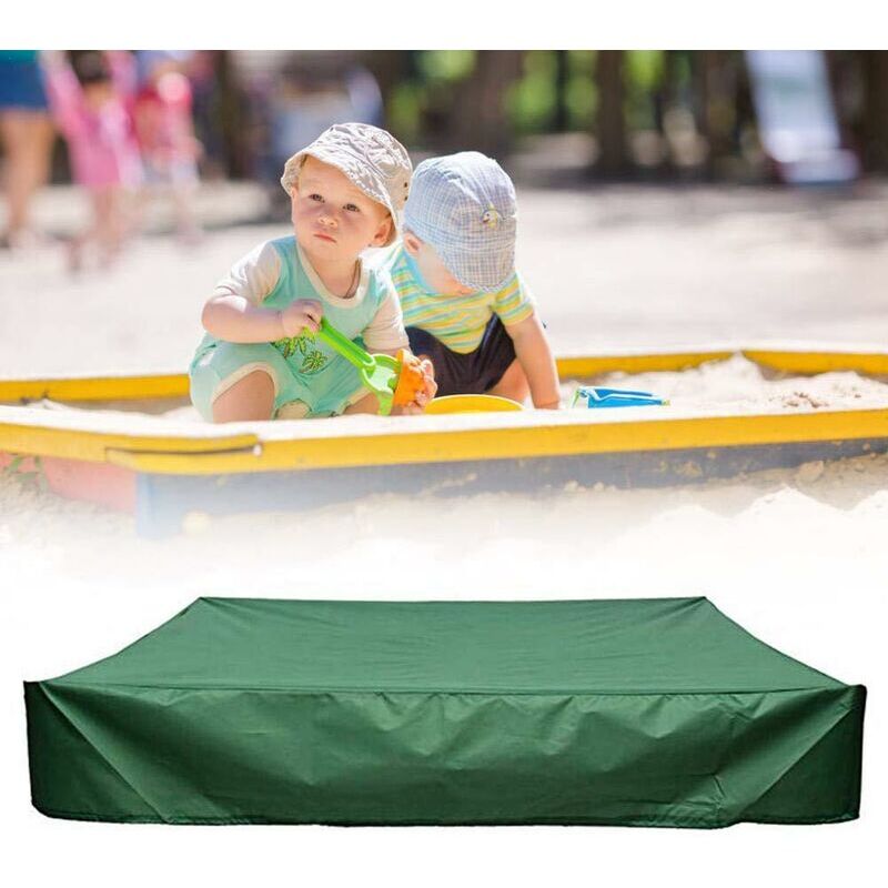 Couvercle Bac à Sable, 200 x 200 cm Bâche Bac à Sable avec Cordon de Serrage, Housse Bac à Sable Carrée Couverture, Bâche Protection Oxford étanche,
