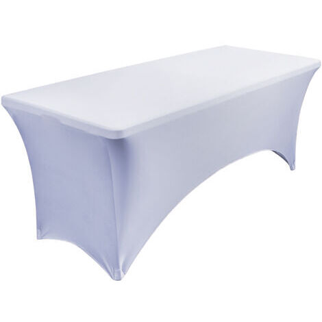 Couvercle blanc de table pliante 6ft (183  76  76cm) housse de table élastique mariage extérieur célébration de mariage rectangulaire nappe élastique couverture de table de cocktail