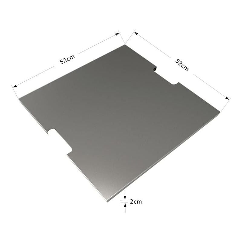 Couvercle carré en acier inoxydable, 52, 5x52, 5x1, 5