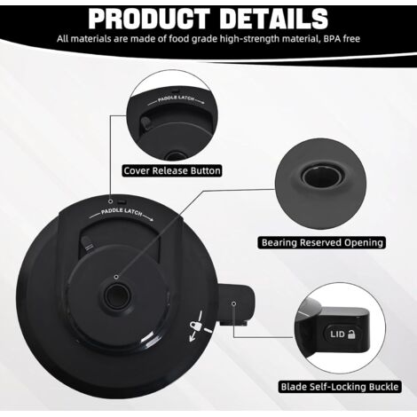 Couvercle/couvercle extérieur de rechange pour sorbetières Ninja Creami NC300EU, compatible avec les séries Ninja NC301/NC300, accessoires Ninja Creami, couvercle extérieur de rechange pour sorbetière