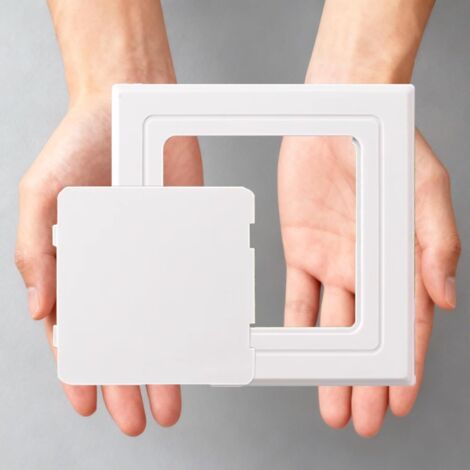 Couvercle d'accès auto-adhésif (blanc, 250 x 250 mm / 10 x 10 pouces), adapté aux inspections de murs en plaques de plâtre, de plafonds et de plomberie.