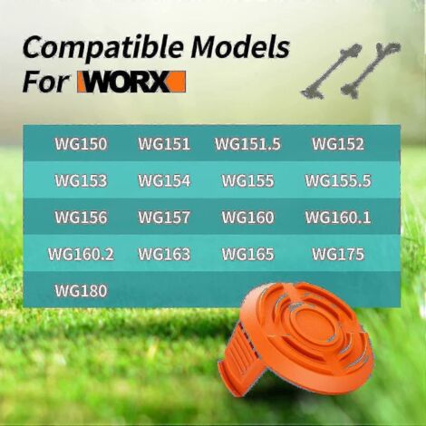 Couvercle de bobine pour Worx, couvercles de bobine de rechange pour débroussailleuse Worx, compatibles avec les débroussailleuses Worx (lot de 3) -