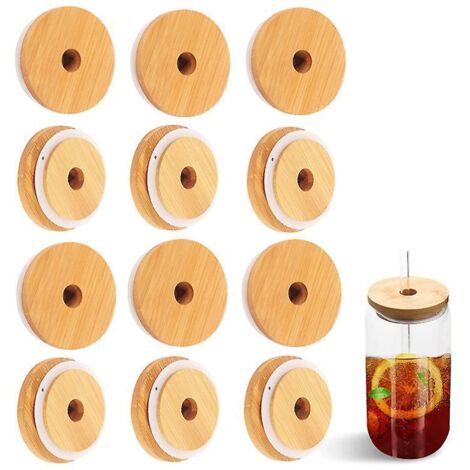 couvercle De Bocal 12 Pices Avec Joint En Silicone, Couvercle De Stockage En Verre Hermtique Rutilisable Pour Bocaux