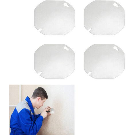 Couvercle de boîtier électrique octogonal, couvercle de boîte de jonction métallique, couvercle de boîte de prise plate, compatible avec les boîtiers électriques octogonaux de 4 pouces