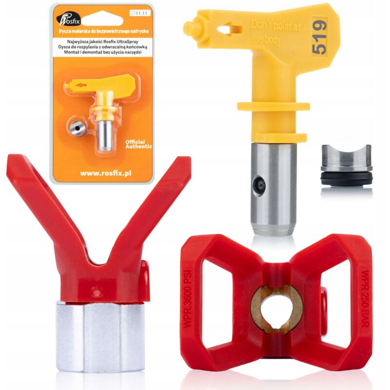 Copertura ugello Rosfix per l'unità di verniciatura + Ugello per verniciatura Rosfix Ultra Spray modello 519